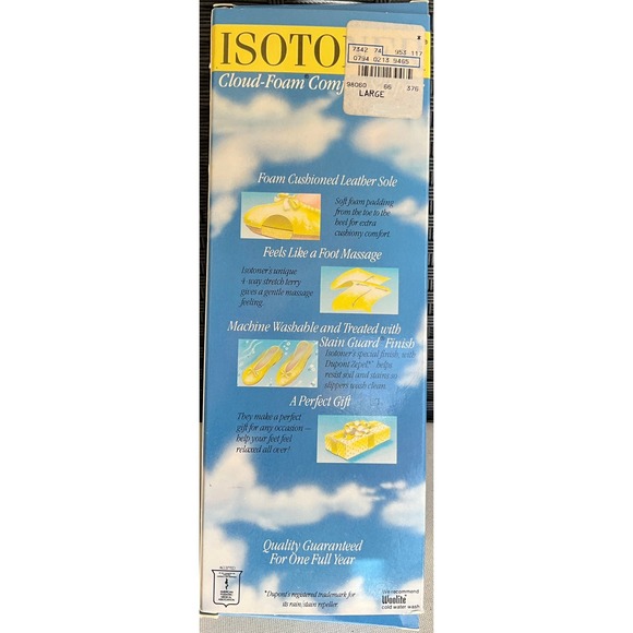 NOS Vintage ARIS ISOTONER SuPeR SoFt Slippers Baby PINK 8-9 - Picture 5 of 5